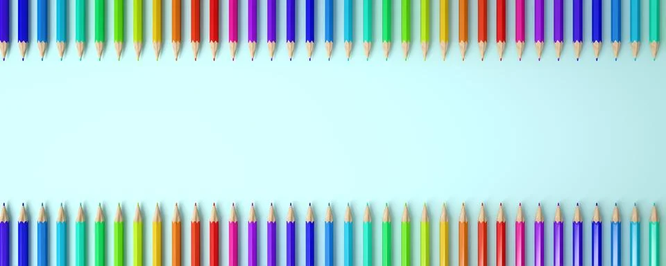 Colored pencils on a plain background Stock Illustration