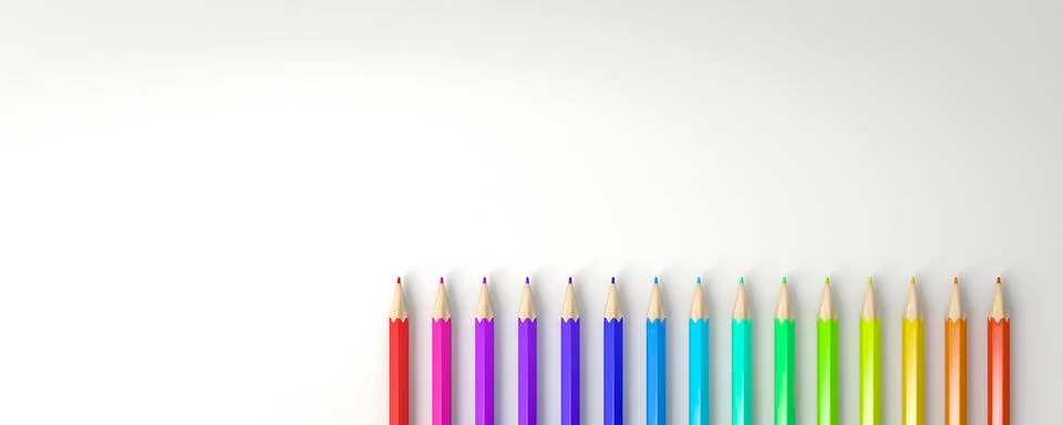 Colored pencils on a plain background Stock Illustration