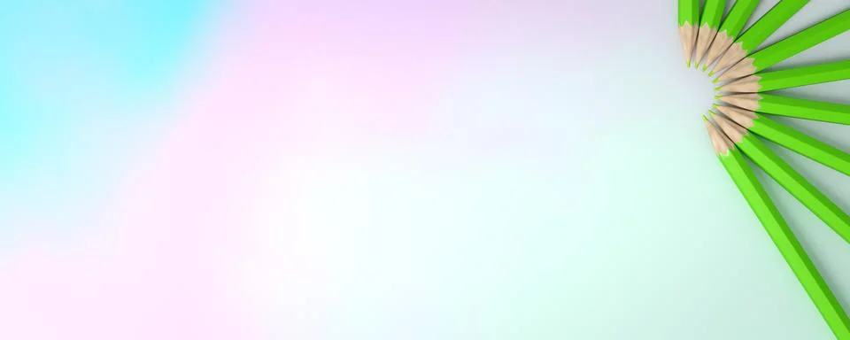 Colored pencils on a plain background Stock Illustration