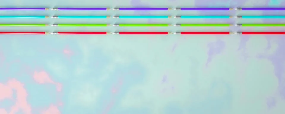 Colored pencils on a plain background Stock Illustration