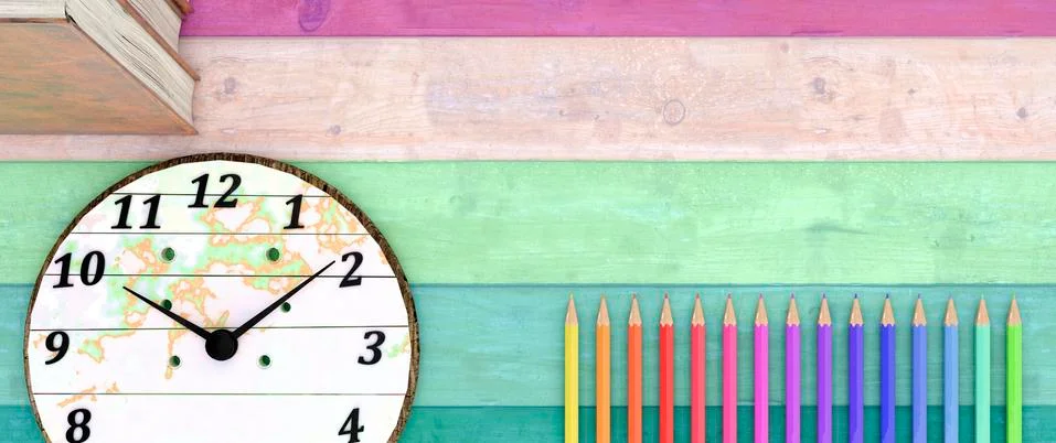 Colored pencils on a plain background Stock Illustration
