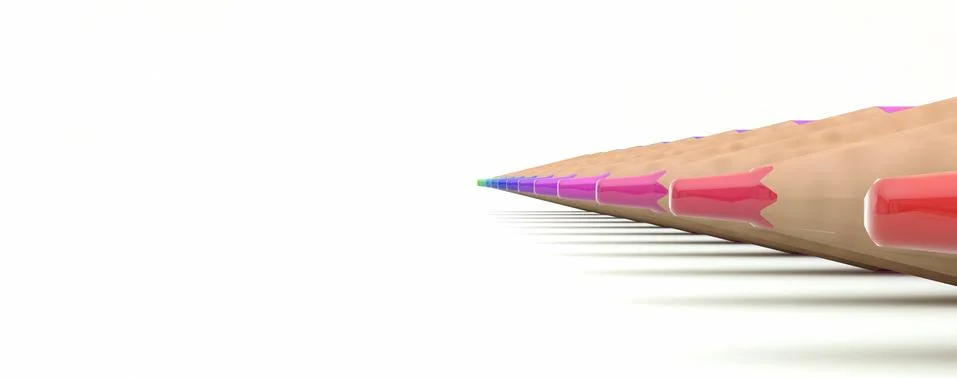 Colored pencils on a plain background Stock Illustration