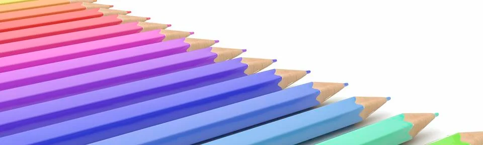 Colored pencils on a plain background Stock Illustration