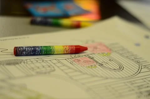 Colored pencils on a plotting paper 写真素材