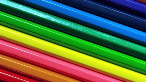 Colored pencils revolve around the axis close-up. Creative video, education Stock Footage 160076058