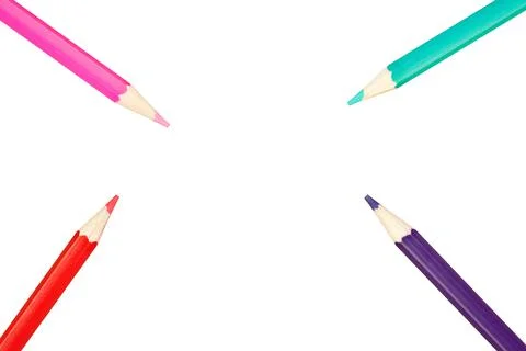 Colored pencils row Foto stock