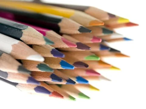Colored pencils set Stock Photos