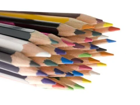 Colored pencils set Stock Photos