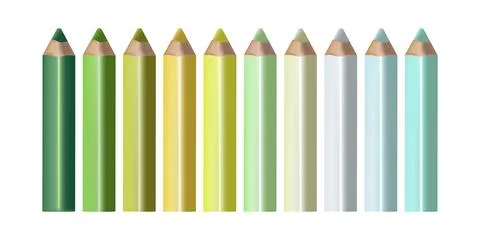 Colored pencils. Set. Vector. Graphic. Stock Illustration