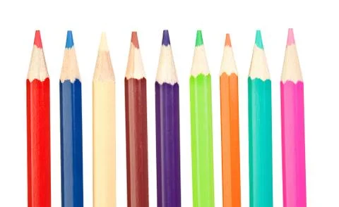 Colored pencils sharp vertical Foto stock