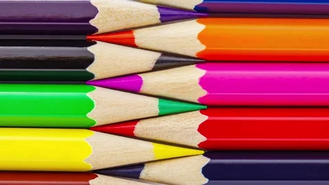 Colored pencils sharpened, moving sideways, close-up Stock Footage 240646260