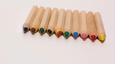 Colored pencils stop motion 4k Stock Footage 72685249