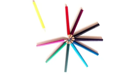 Colored Pencils Stop Motion Video on White Background Stock Footage 81718267