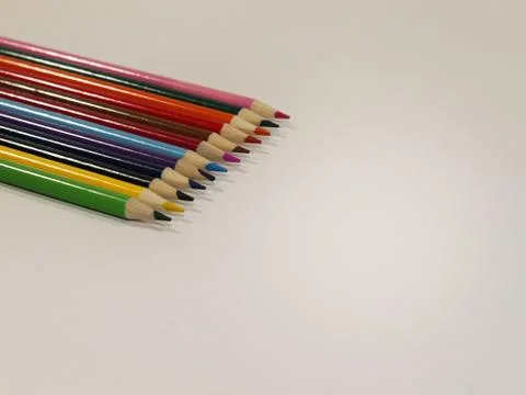 Colored Pencils Upper Left Corner 2 Stock Photos