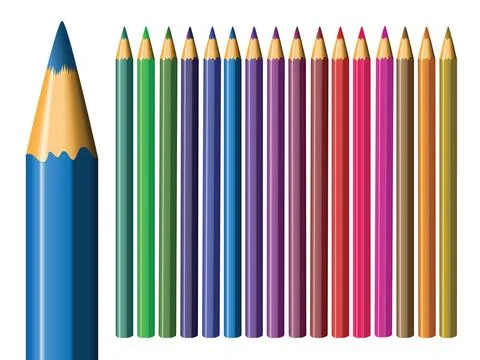 Colored pencils vector set of colored pencils. Image contains gradient mes... Stockfoto's