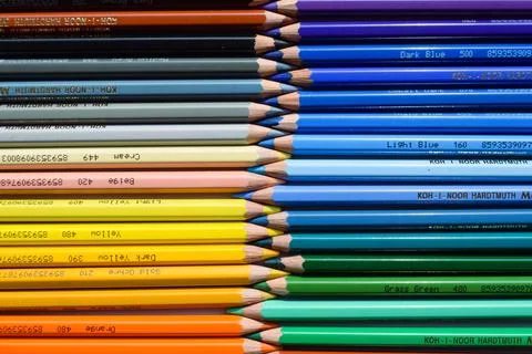 Colored Pencils: Vibrant Background Stock Photos
