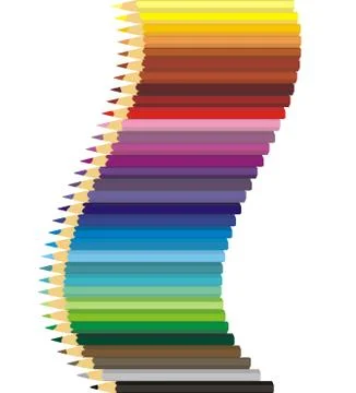 Colored pencils in a wavy Stock Illustration
