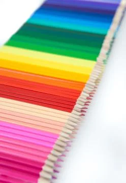 Colored pencils on white Foto stock