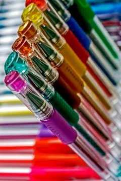 Colored pens Stock Photos