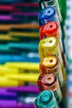 Colored pens Stock Photos