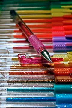Colored pens Stock Photos