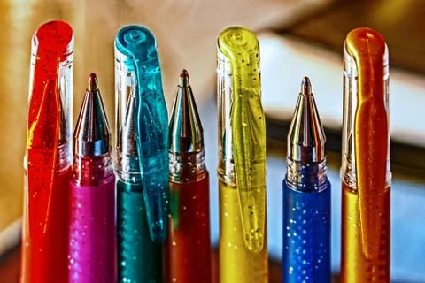 Colored pens Stock Photos
