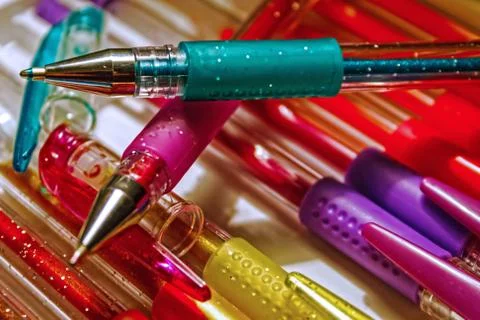 Colored pens Stock Photos