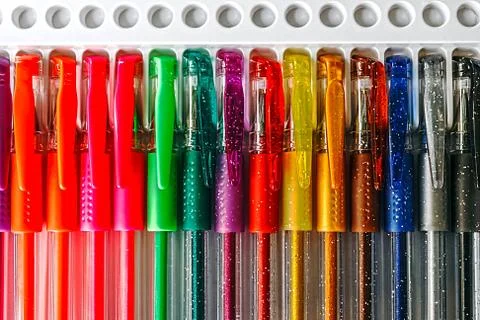 Colored pens Stock Photos