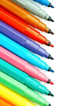Colored pens Stock Photos