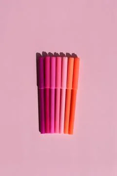Colored pens Stock Photos
