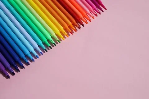 Colored pens Stock Photos