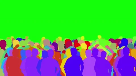 Colored people dancing in green screen Stock Footage 40731886