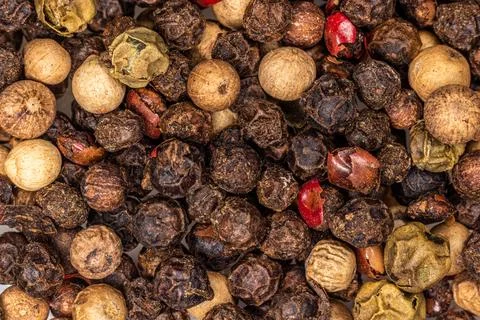 Colored pepper mix macro close up shot Stock Photos