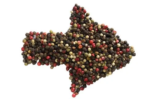 Colored Pepper on the white background Photos