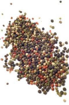 Colored pepper on white Foto stock