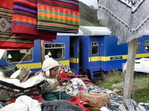 Colored peruvian carpets Foto stock