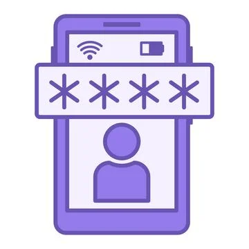 Colored Phone Icon. Vector Illustration. Mobile Phone, User, Login Code, Wi.. Stock-Illustration