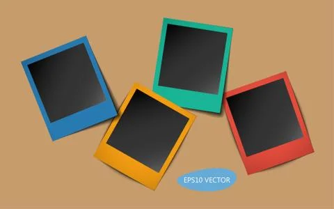 Colored Photo Frames with shadows Stock Illustration