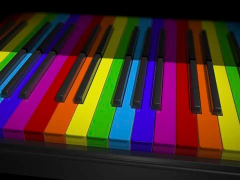 Colored piano keys Stock Illustration