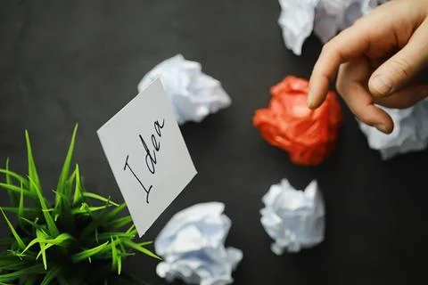 Colored pieces of paper. The concept of creativity and the formation of ide.. Stock Photos