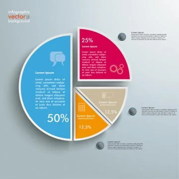 Colored piechart Ilustración de archivo