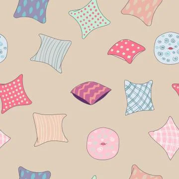 Colored pillows cushions pattern Stock Illustration