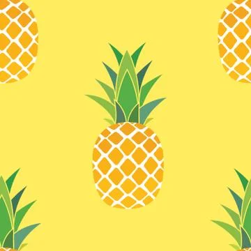Colored Pineapple Seamless Pattern on Background. Illustration. Stock Illustration