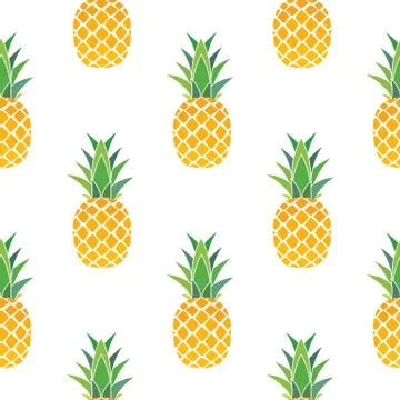 Colored Pineapple Seamless Pattern on Background. Illustration. Stock Illustration