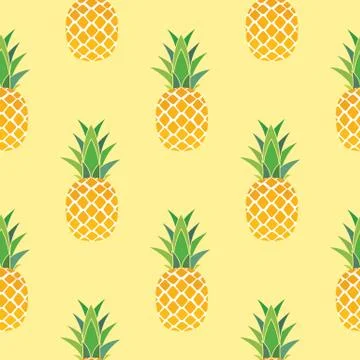 Colored Pineapple Seamless Pattern on Background. Illustration. Stock Illustration