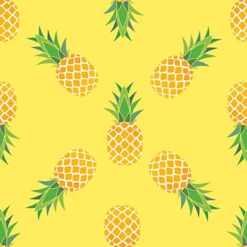 Colored Pineapple Seamless Pattern on Background. Illustration. Stock Illustration