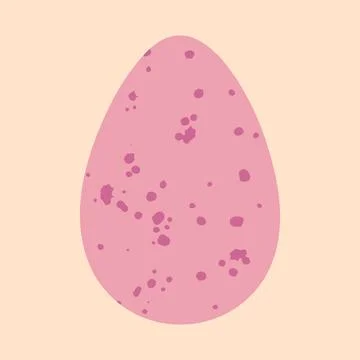 Colored pink Easter egg vector illustration. Modern textured egg shape decorated Stock Illustration