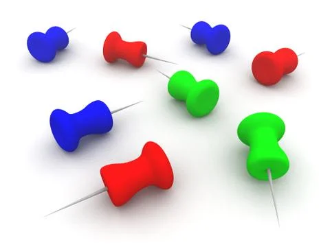 Colored pins. Stock Illustration