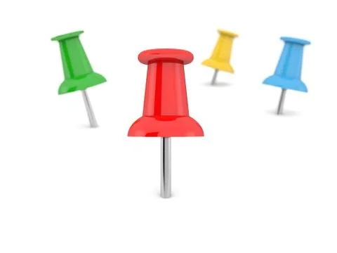 Colored pins on a white background. Stock Illustration