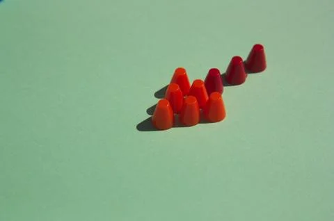 A colored pivot arrow with copy space Stock Photos